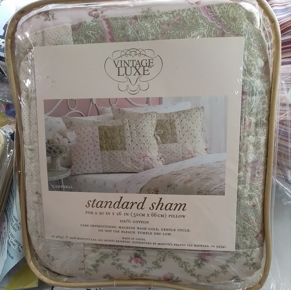 Bohemian Vintage Floral Sham Set 2 Pk NEW